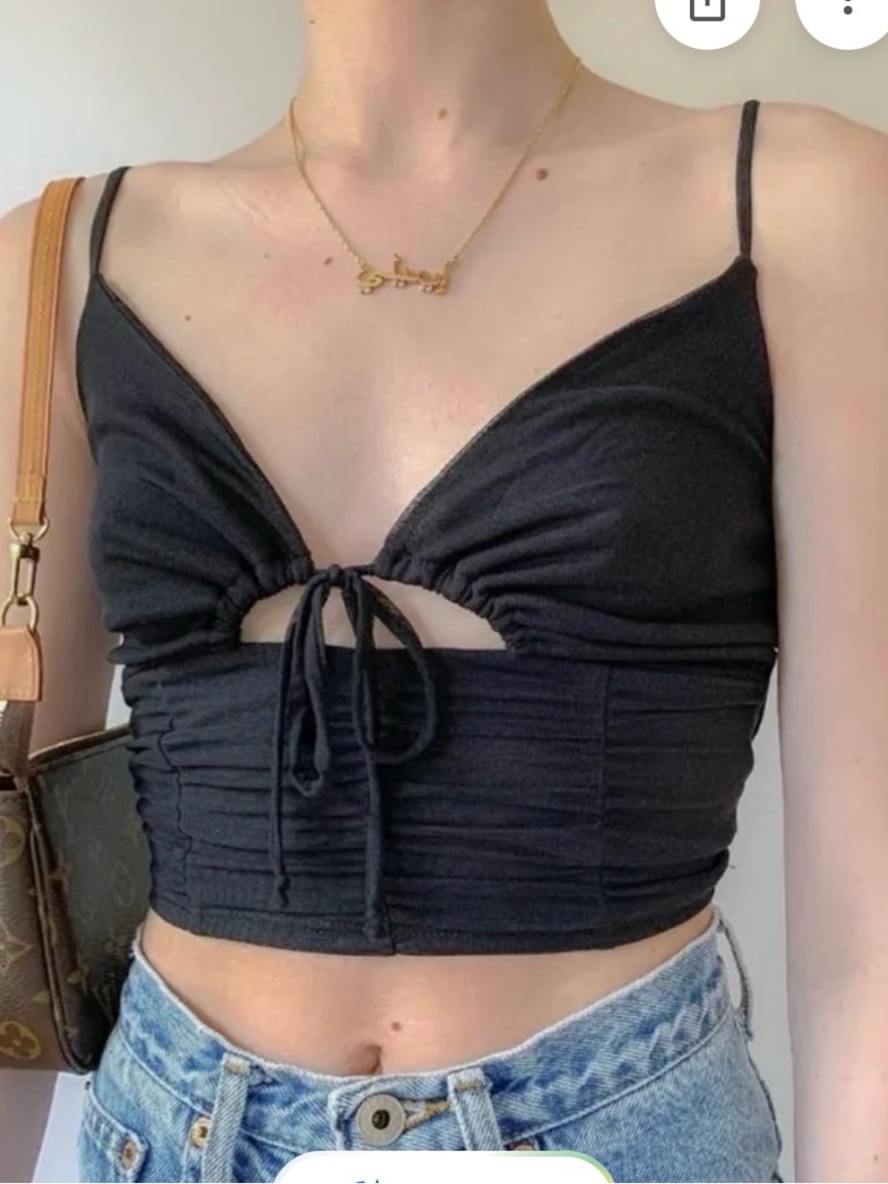 Urban Outfitters My Sweetheart Mesh Tie-Front Cami Size Large